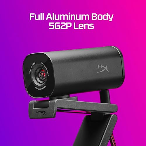 Miniatura 4 de HyperX Vision S - Cámara web, grabación de video 4K a 30 fps, campo de visión de 90, enfoque automático sensible, cable HyperFlex, cuerpo de