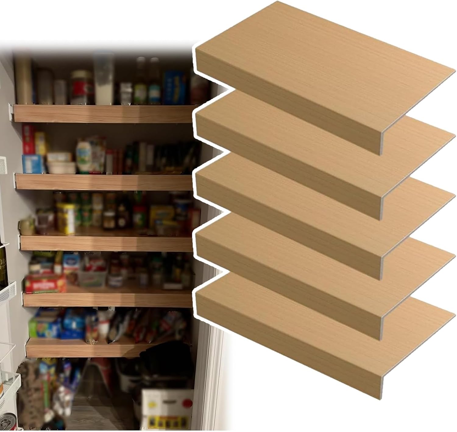 Rustic Faux Wood Wire Rack Covers – 1.6in High, Durable Shelf Liners for Pantry, Closet & Utility Storage (46x12in/117x30cm) – Enhance Organization & Style,46x12x1.6in/117x30x4cm