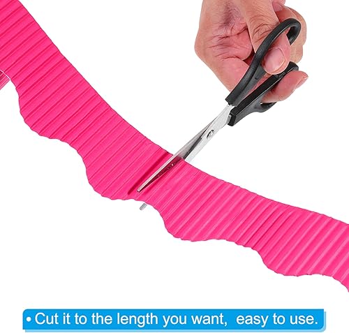 Vista 38 de PATIKIL Borde para tablón de anuncios de 3.9 pulgadas x 49.2 pies, papel corrugado festoneado para decoración de aula, tableros de póster de corcho