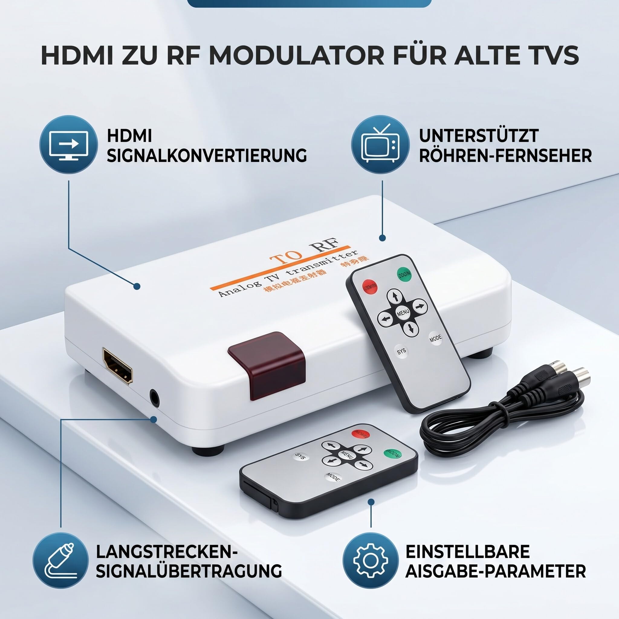 Convertitore HDMI a RF, Modulatore Coassiale Digitale, per TV Analogica