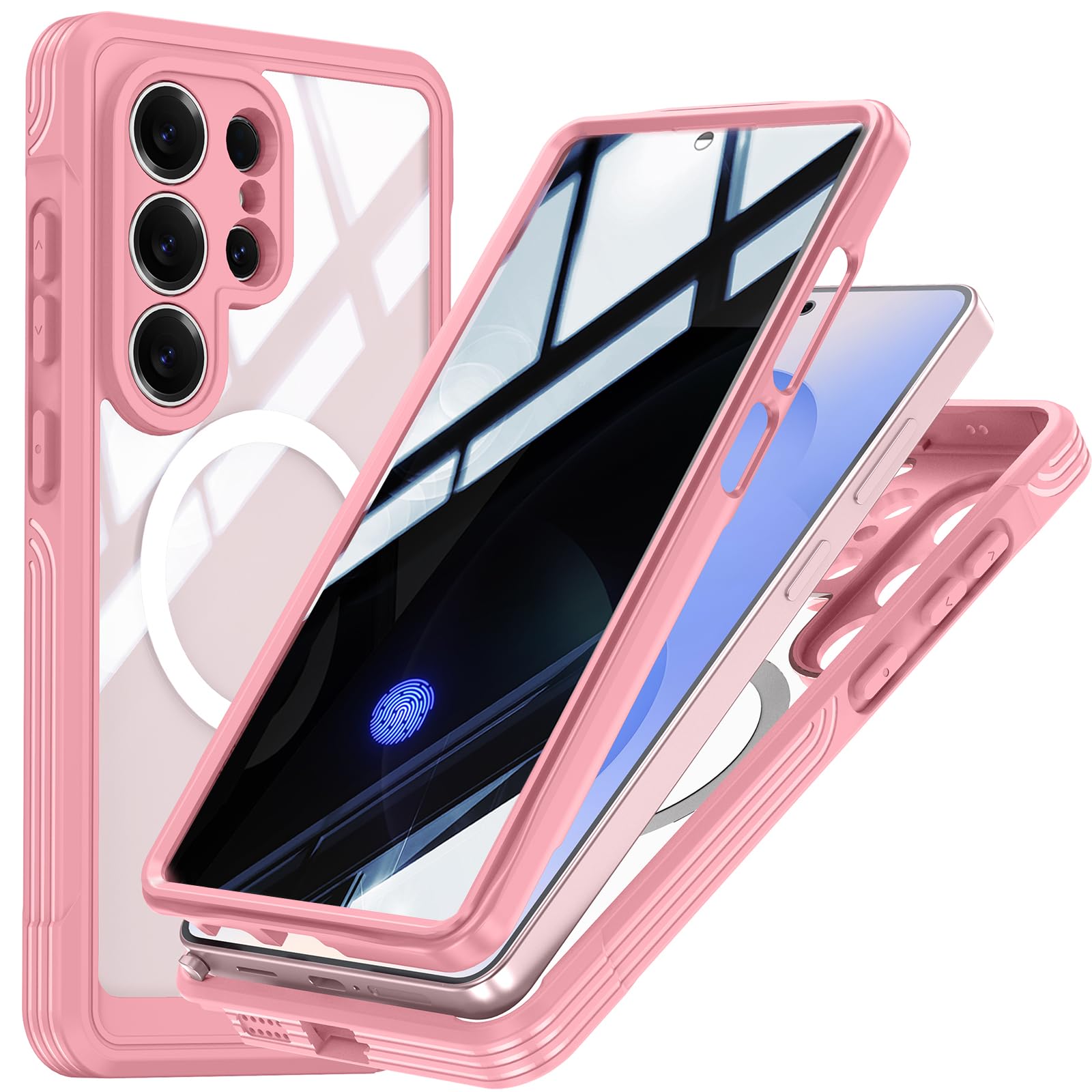 Photo 1 of KEKBOXQ Magnetic Privacy Case for Samsung Galaxy S26 Ultra,Compatible with Magsafe,Anti Peeping Screen Protector Anti SPY Cover,Double-Sided 360 Degree Full Cover S 26 Ultra Phone Case,Pink