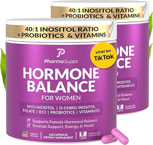 Equilibrio hormonal para mujeres, apoyo ovárico, fertilidad, ciclo menstrual, SOP  Suplemento de mio-inositol y D-quiro inositol relación 401 con