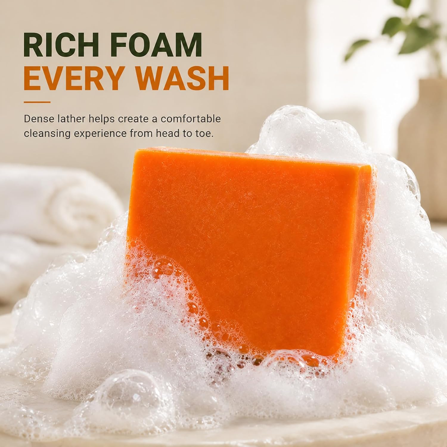 Kaori Deodorizing Persimmon Soap for Old People Smell, Natural Odor Eliminating Deodorant Bar Soap with Persimmon Extract, Rich Lather Daily Cleansing Body Soap for Men & Women 2 Pack image 4