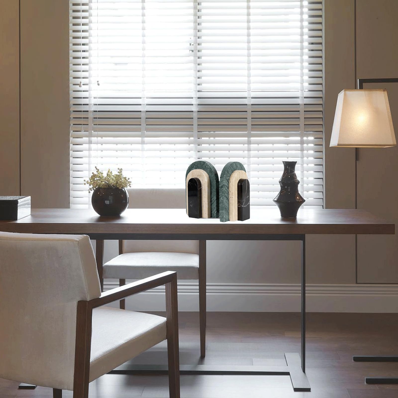 Fermalibri minimalisti in marmo, fermalibri decorativi in stile italiano moderno per ufficio, scrivania, decorazione per la casa