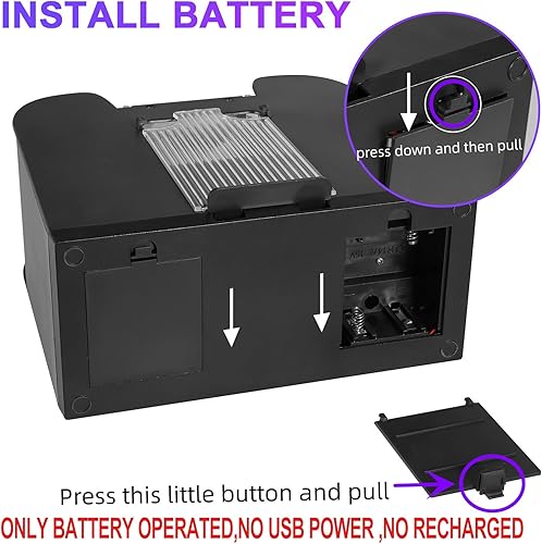 Miniatura 12 de Automatic Card Shuffler 2/1/4/6 Deck,Battery-Operated Electric UNO Poker Shuffler,Playing Card Shuffler for Home Card Game,Travel 1-2 cubiertas