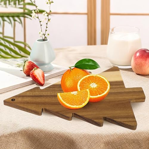 Miniatura 5 de Tabla de charcutería de árbol de Navidad, tabla de cortar de cocina, plato de queso de Navidad, bandeja de servir sushi, bandeja de aperitivo de