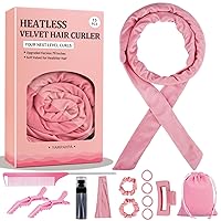 Vista 14 de Rizos sin Calor con Diadema para la Noche, 70'' Rizadores de Cabello sin Calor para Cabello Mediano a Largo, Negro