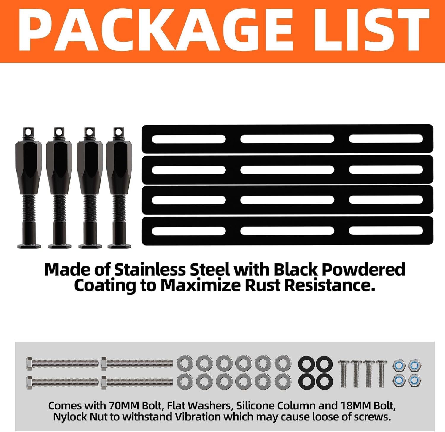 ALL-TOP Recovery Board Mount Kit, Universal Bracket for Traction Tracks, Adjustable DIY Lockable Pin Set for Roof Rack, Crossbar & Cargo Basket