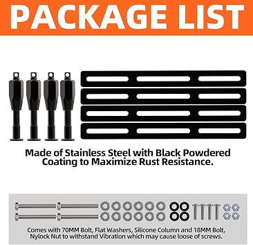 ALL-TOP Recovery Board Mount Kit, Universal Bracket for Traction Tracks, Adjustable DIY Lockable Pin Set for Roof Rack, Crossbar & Cargo Basket
