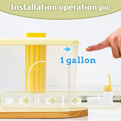 Miniatura 7 de Dispensador de bebidas de 1 galón para refrigerador, recipiente de agua con espiga, dispensador de agua de galón mejorado, jarra de té helado para