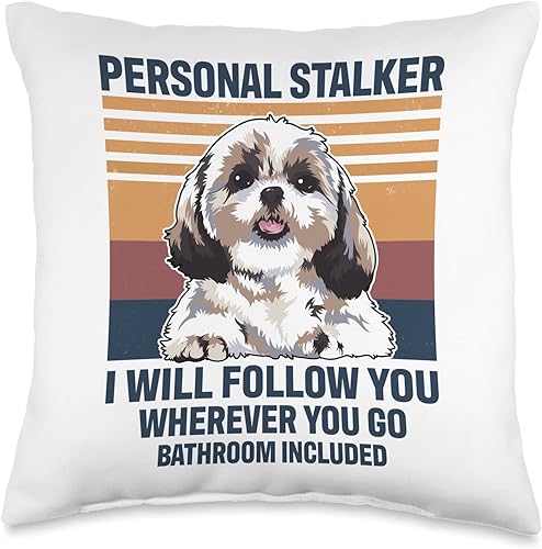 Dog Personal Stalker Shih Tzu - Almohada de 16 x 16 pulgadas, multicolor