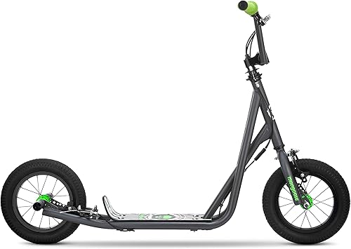 Miniatura 7 de Mongoose Expo Youth Scooter Front and Rear Caliper Brakes Rear Axle Pegs 12-Inch Inflatable Wheels Non Electric