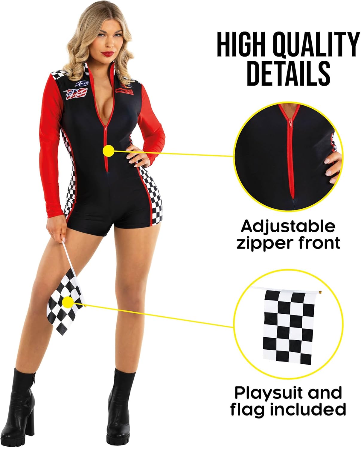 Morph Racer Costume for Women, Race Car Driver Costume Woman, Racing Costumes, Halloween Costumes For Women - Image 2