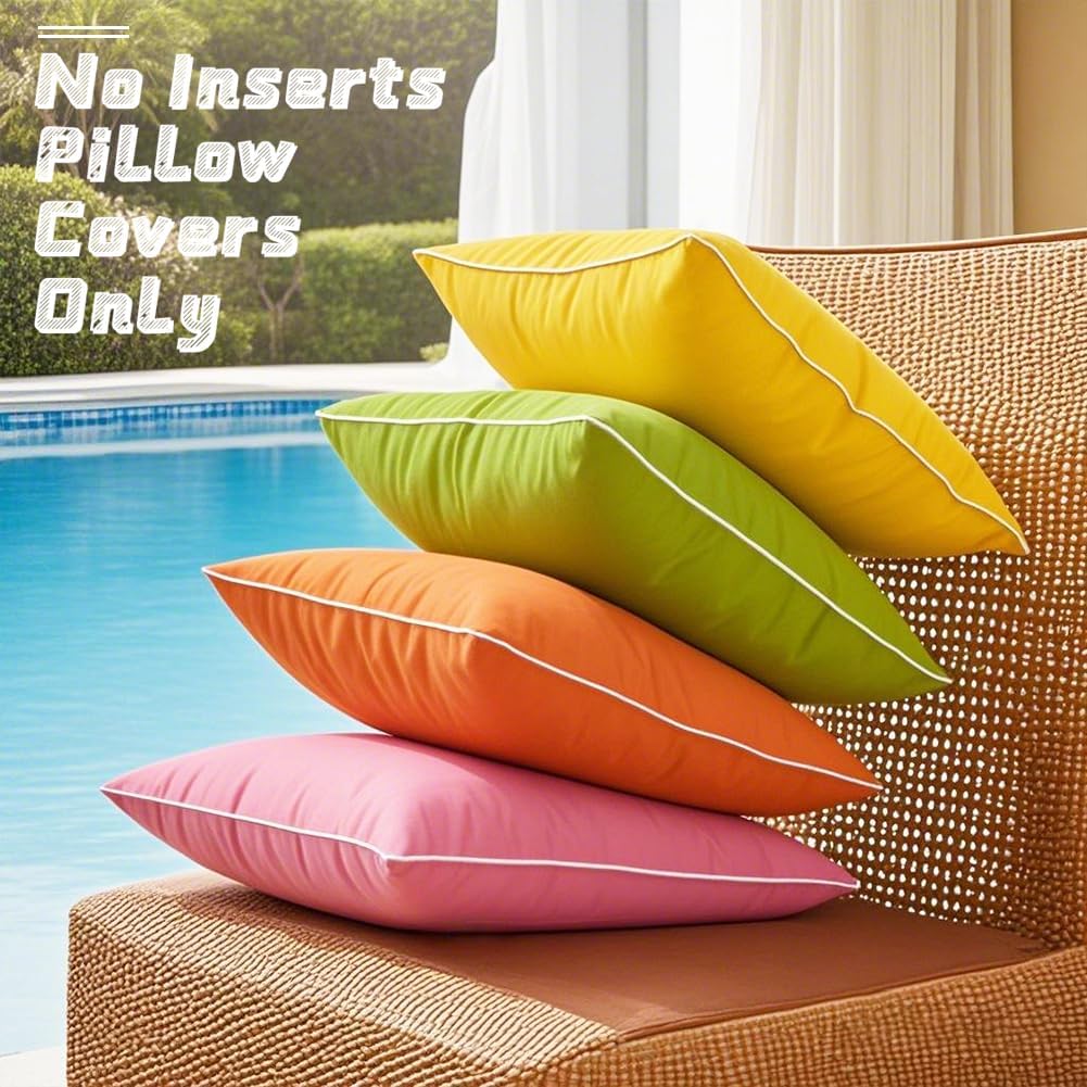 JOJOGOGO 12x20 Hot Pink Outdoor Lumbar Pillows Waterproof Set of 2, Cute Pink Room Decor Couch Lumbar Pillow Covers, 12 x 20 Patio Furniture Pillows Outdoor Waterproof & Sunproof (No Pillow Inserts) - Image 4