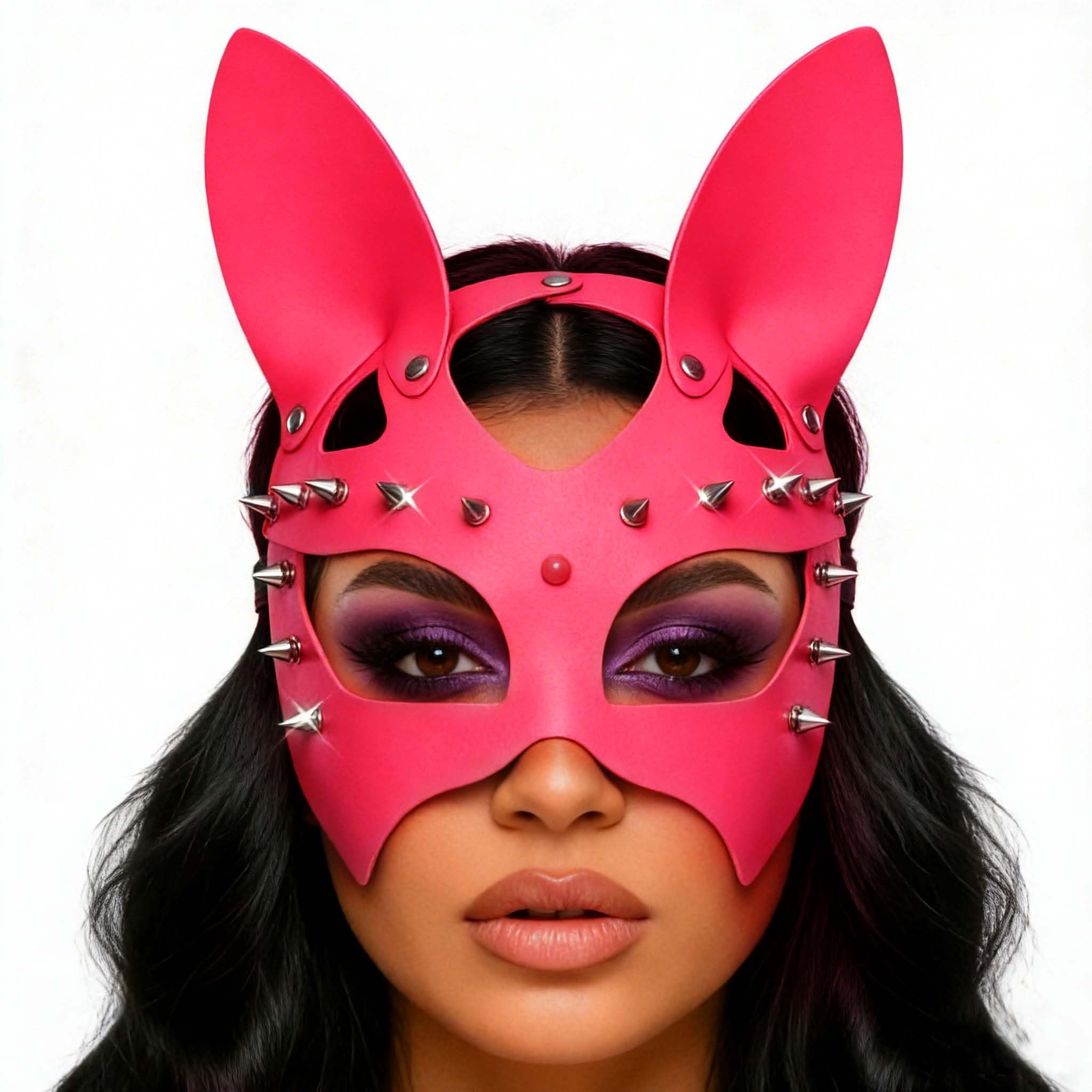 Fashband Leather Masks Rivet Masquerade Cat Mask Eye Covers Halloween Costume Eye Accessory