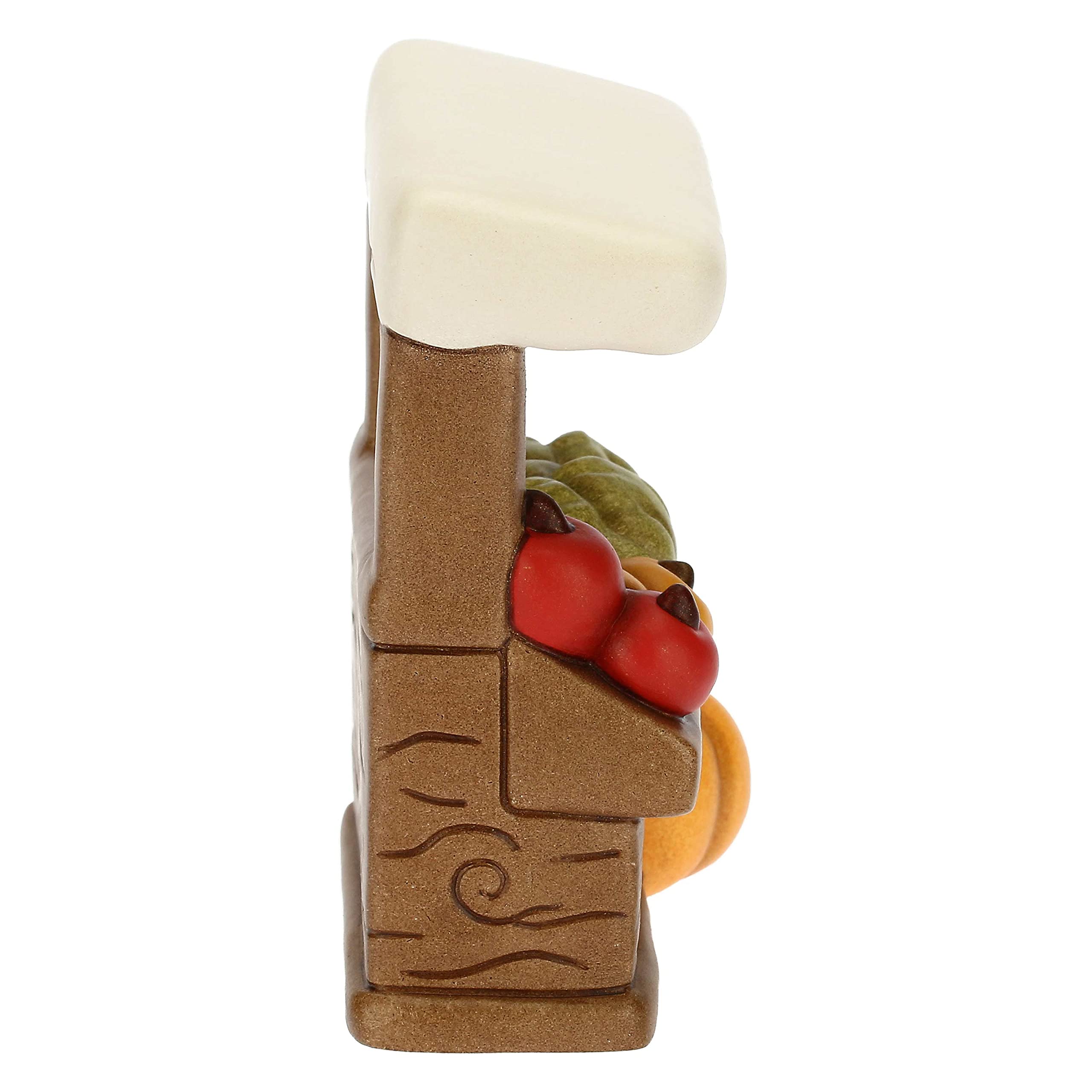THUN - Presepe 2022 - Statuina Presepe Banco Frutta in Ceramica Decorata a Mano - Linea Presepe Classico - 7,5x4,4x8,5 cm h