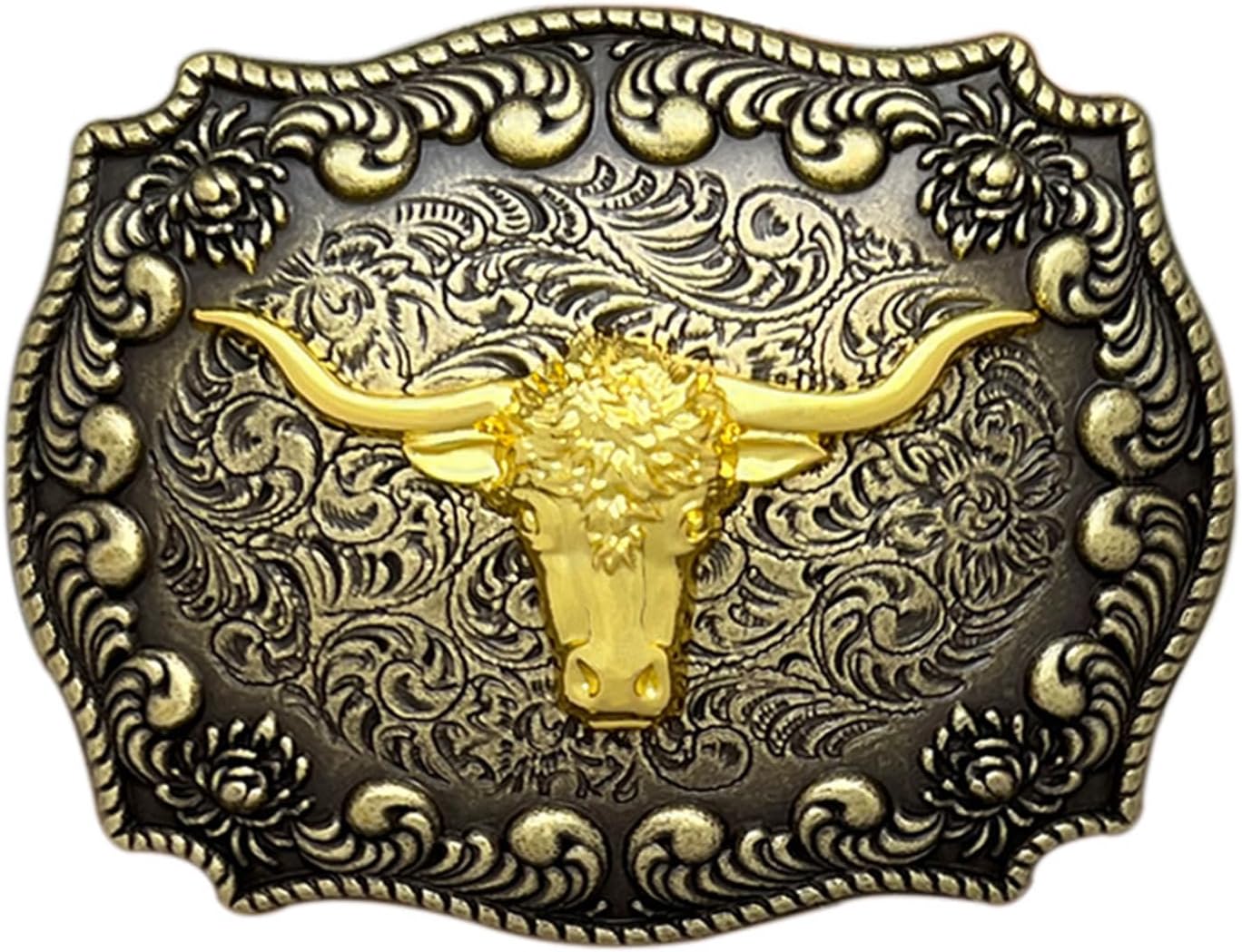 Longhorn Belt Buckle Western Cowboy Bull Head Belt Buckle Horse Belt Buckles for Men Women