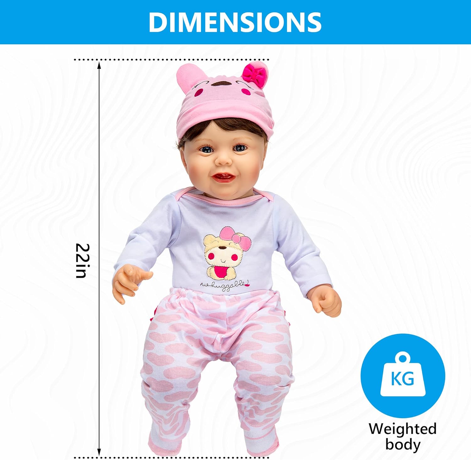 Assistex 22 inch - Lifelike Reborn Baby Dolls for Seniors with Dementia -Therapy Doll Fidget Blanket for Adults with Dementia - Calming Activities & Memory Games for Seniors