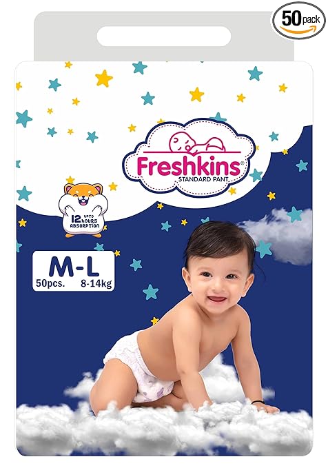 Freshkins Standard Diaper Pant -Medium; 50 Unit