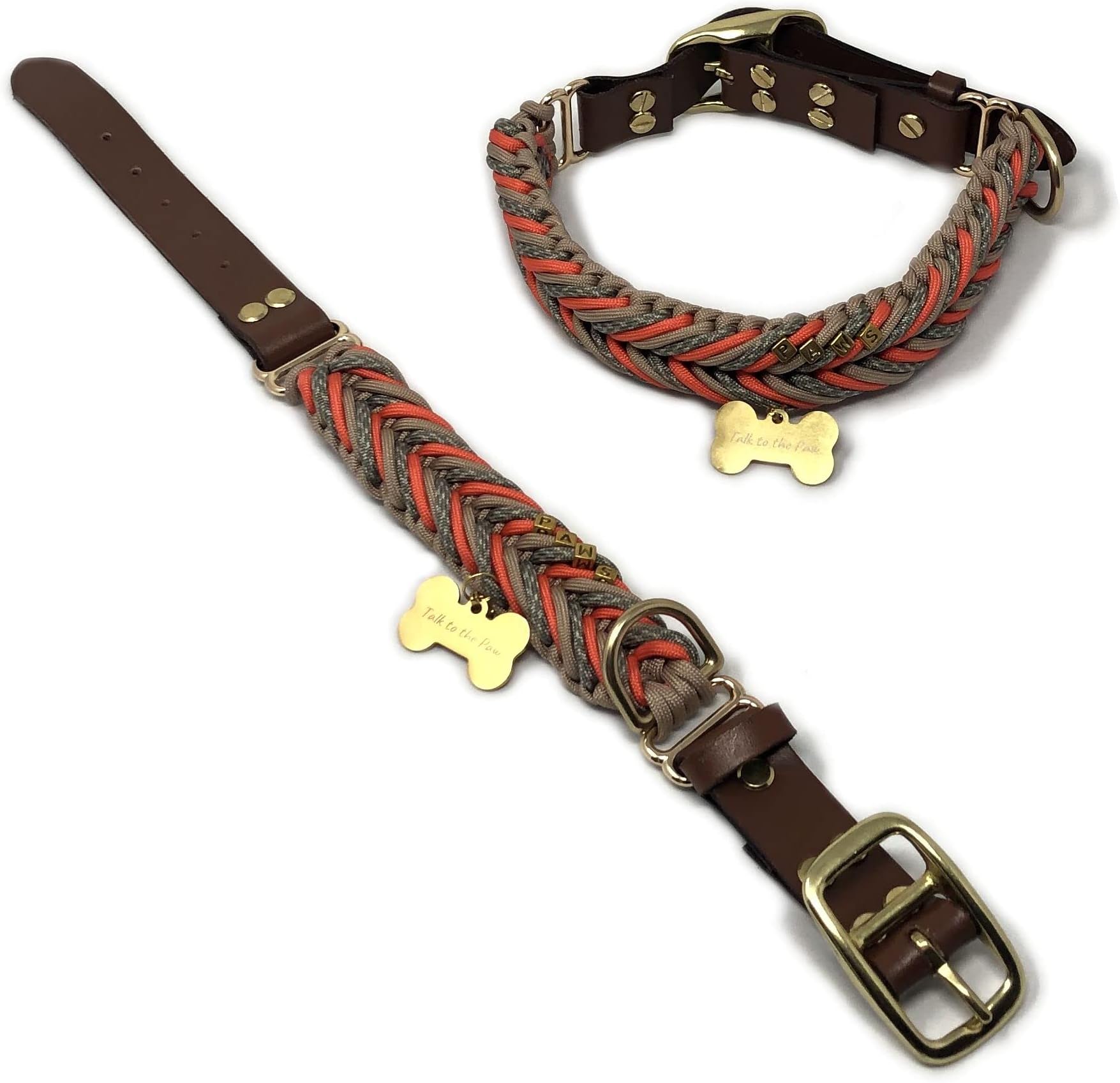 Talk to the PawParacord Dog Collar – Ruff Wear Braided Dog Collar with Buckle - Aztec Design Woven - Sized for Medium to Large Dog (Medium)