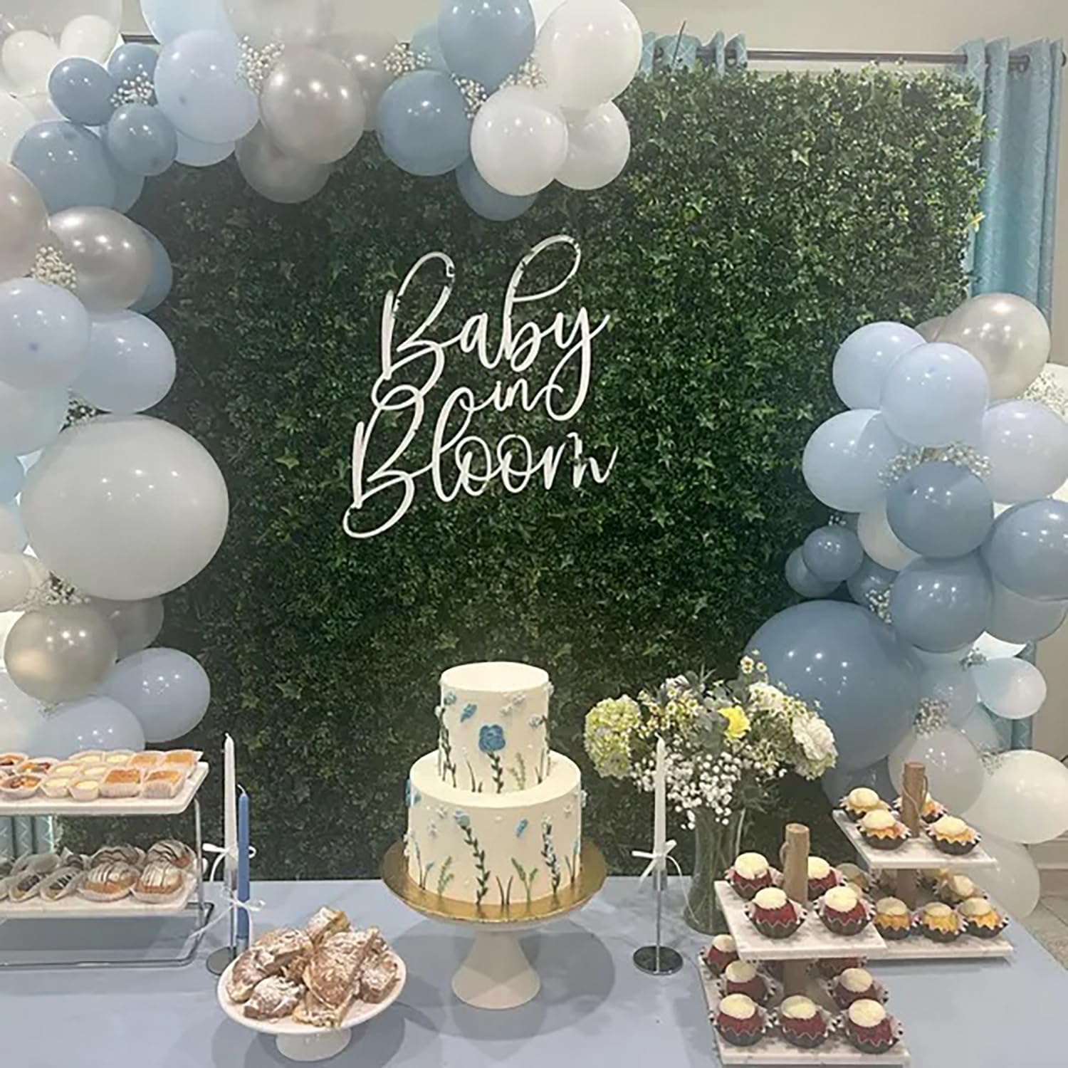 Baby in Bloom Sign for Backdrop,Wooden Boho Floral Baby Shower Party Decor for Gender Reveal,Flower Theme,Boy or Girl Party Décor image 5