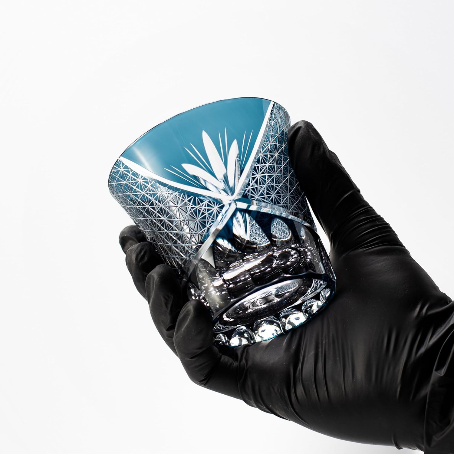 Edo Kiriko Whiskey Glass – Luxury Lead-Free Hand Cut Crystal Whiskey Glass with Gift Box| 260ml Elegant Old Fashioned Tumbler for Whisky, Cocktails– Gift for Men & Women & Dad (Blue) - Image 7