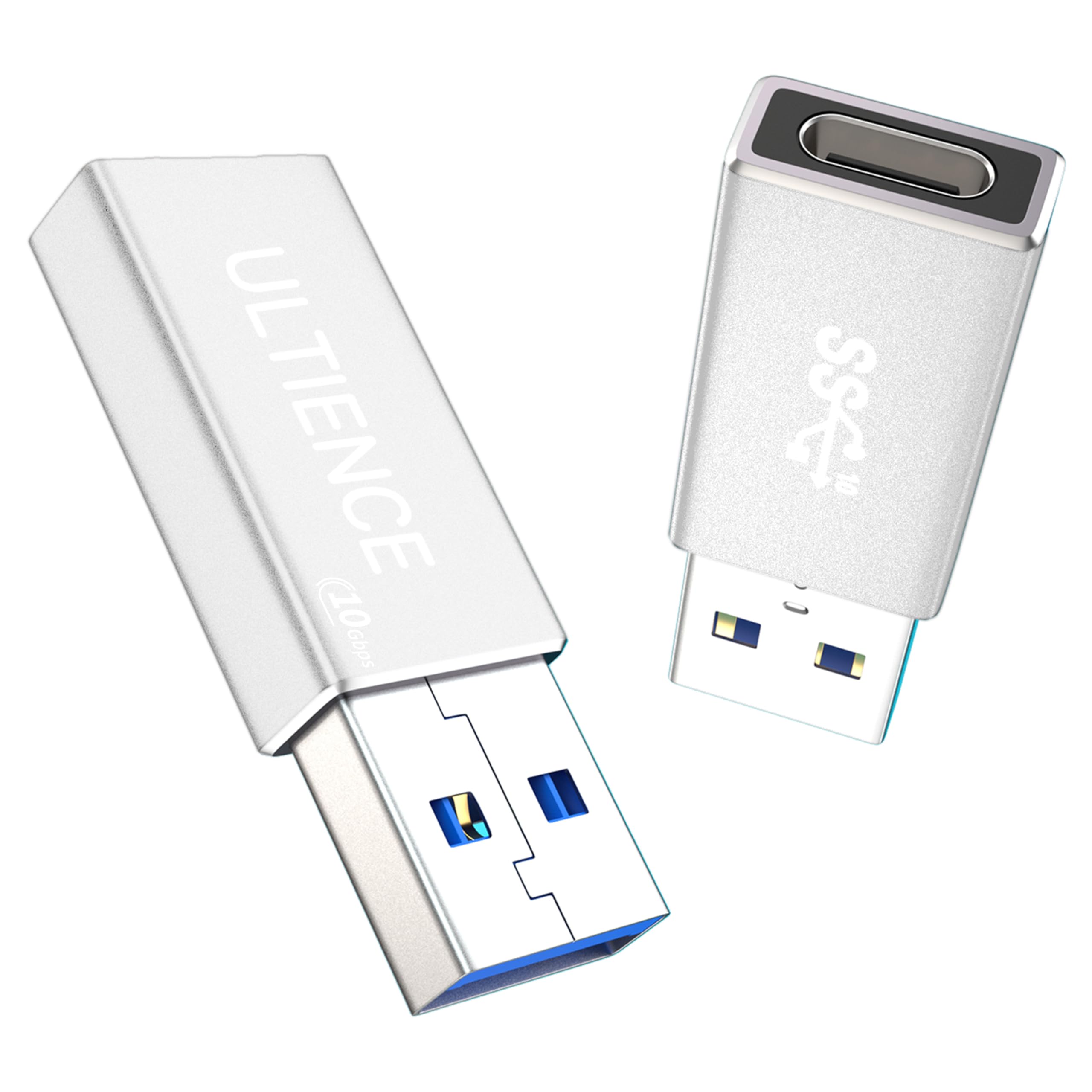 [10Gbps 2 Pack] USB A Male to USB C Female Adapter - USB 3.2 Converter High Speed 10Gbps Data Transfer & 60W Fast Charging, Compatible with Apple/