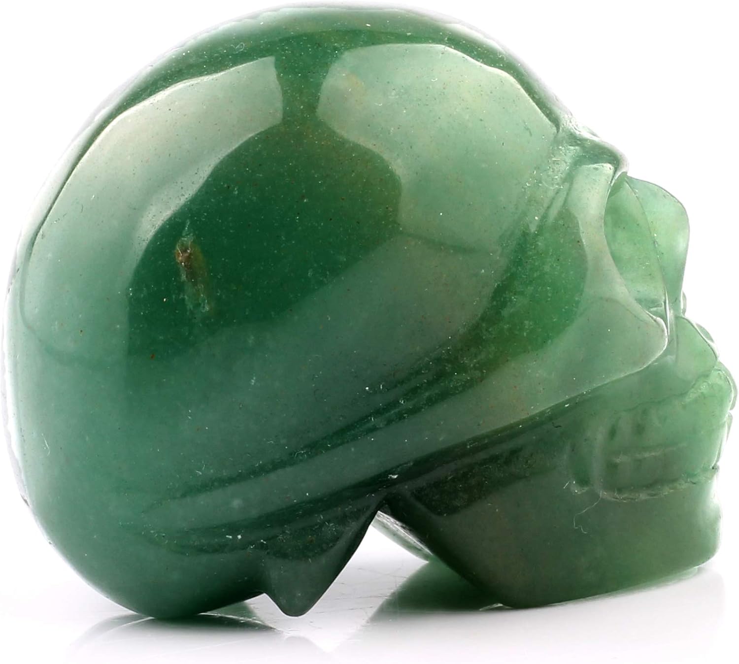 50mm Green Aventurine Carved Skull Crystal Reiki Healing Statue Collectible Figurine Charka Stone image 4