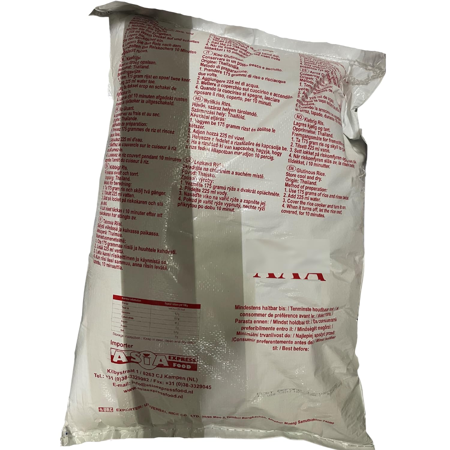 Royal Thai Klebreis - Thai Glutinous Rice 10 kg Großgebinde
