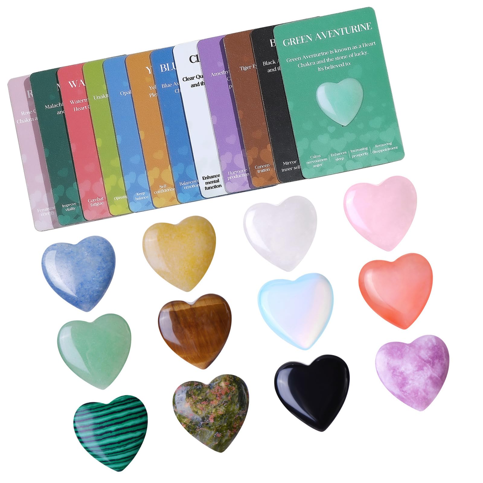 Piceioep 12/24 / 36Pcs Natural Stone Emotion Expression Cards for Weddings Birthday Anniversary Valentine ' s Day Exchange Gift with Encouraging Message Cards for School Valentines Present