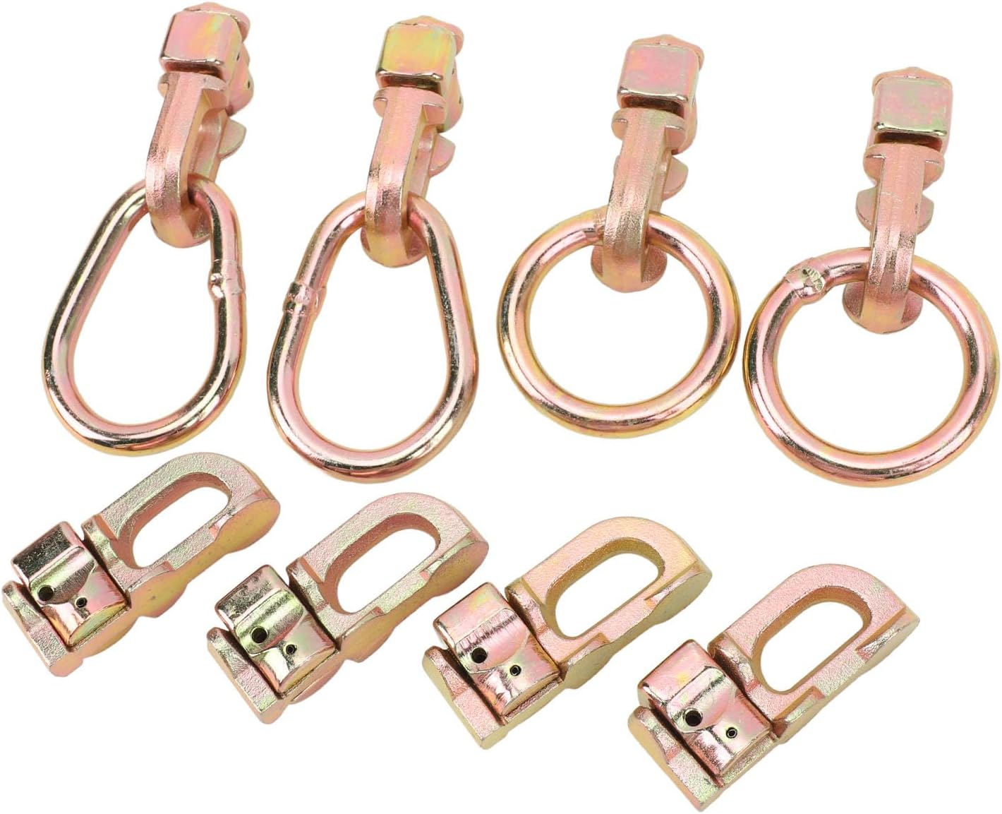 L Track Stud Fittings with O , Carbon Steel L Track Tie Down Fitting Set, Erosion and Proof, for Truck Beds Trailers Motorcycles, Includes 8 Accessories,