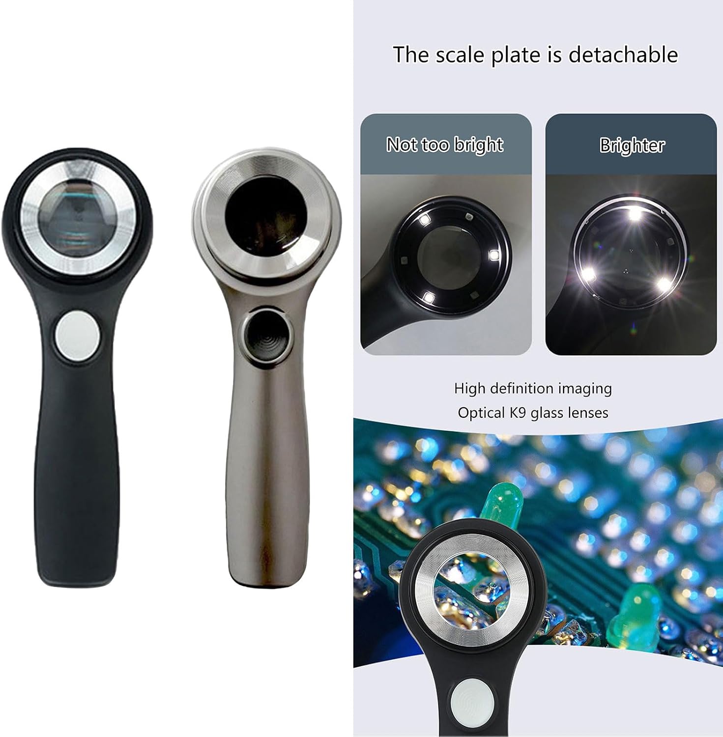 60X Glass Loupe with LED/Magnifier Lens for Jewelry Coin Stamps Inspection