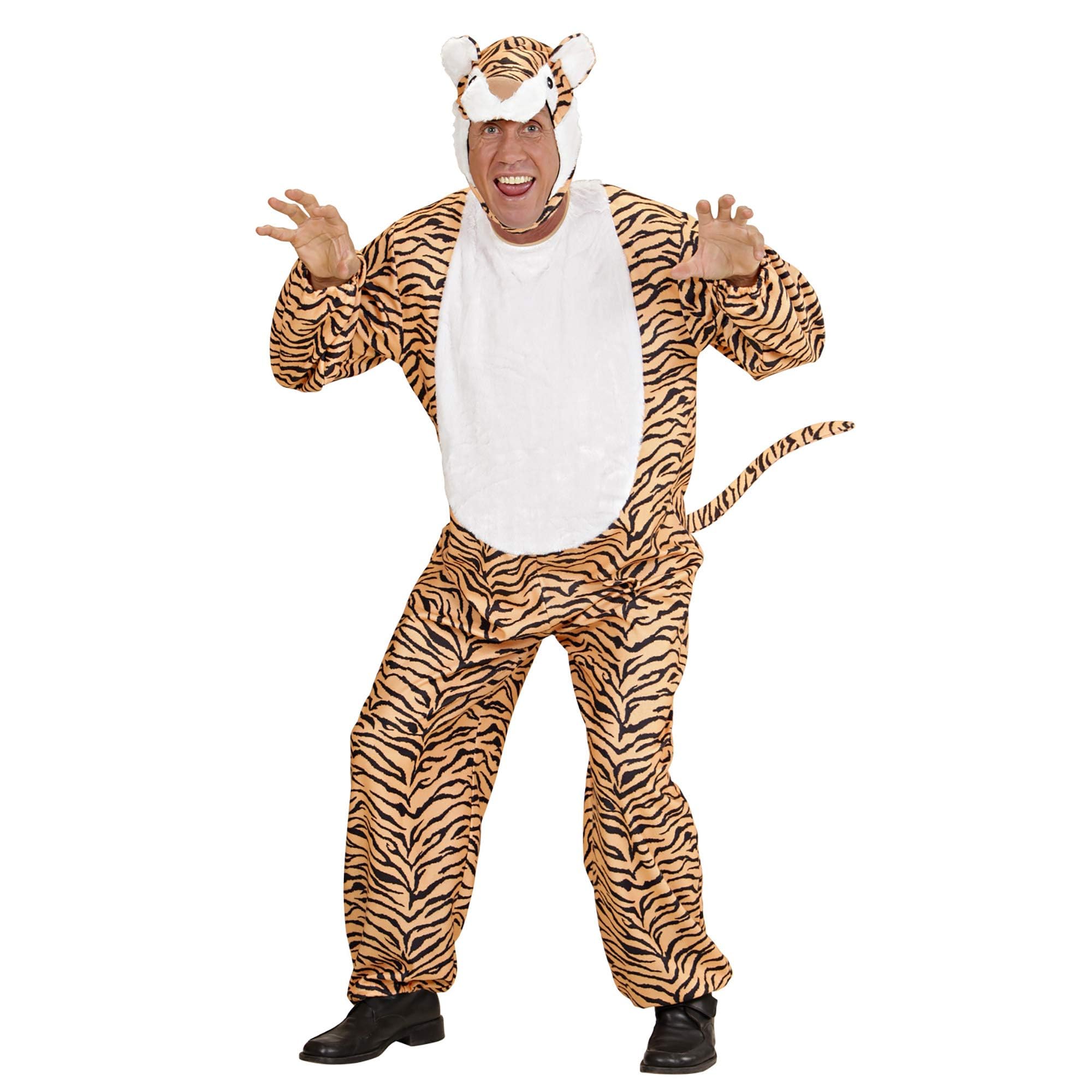 Mens Tiger Animal Costume Medium UK 40/42" for Animal Jungle Farm Fancy Dress, Multi-coloured