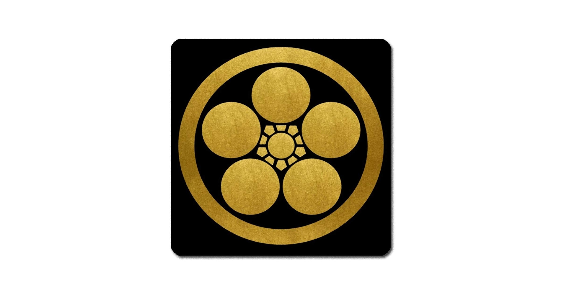 家紋 丸に梅鉢 木製円形置物 幾何学模様 置物 家紋 丸に梅鉢 木製円形置物 幾何学模様 置物