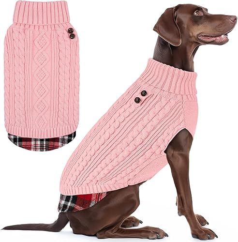 Miniatura 16 de KYEESE Suéter suave para perros pequeños, hembras, abrigado, de cuello alto, ropa elástica de punto para gatos, abrigo cómodo para mascotas