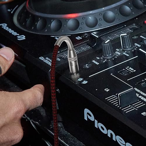 Miniatura 6 de Cable XLR de 6 pies, paquete de 2 unidades, nailon trenzado XLR multicolor resistente macho a hembra, cable de micrófono de 3 pines, cable XLR