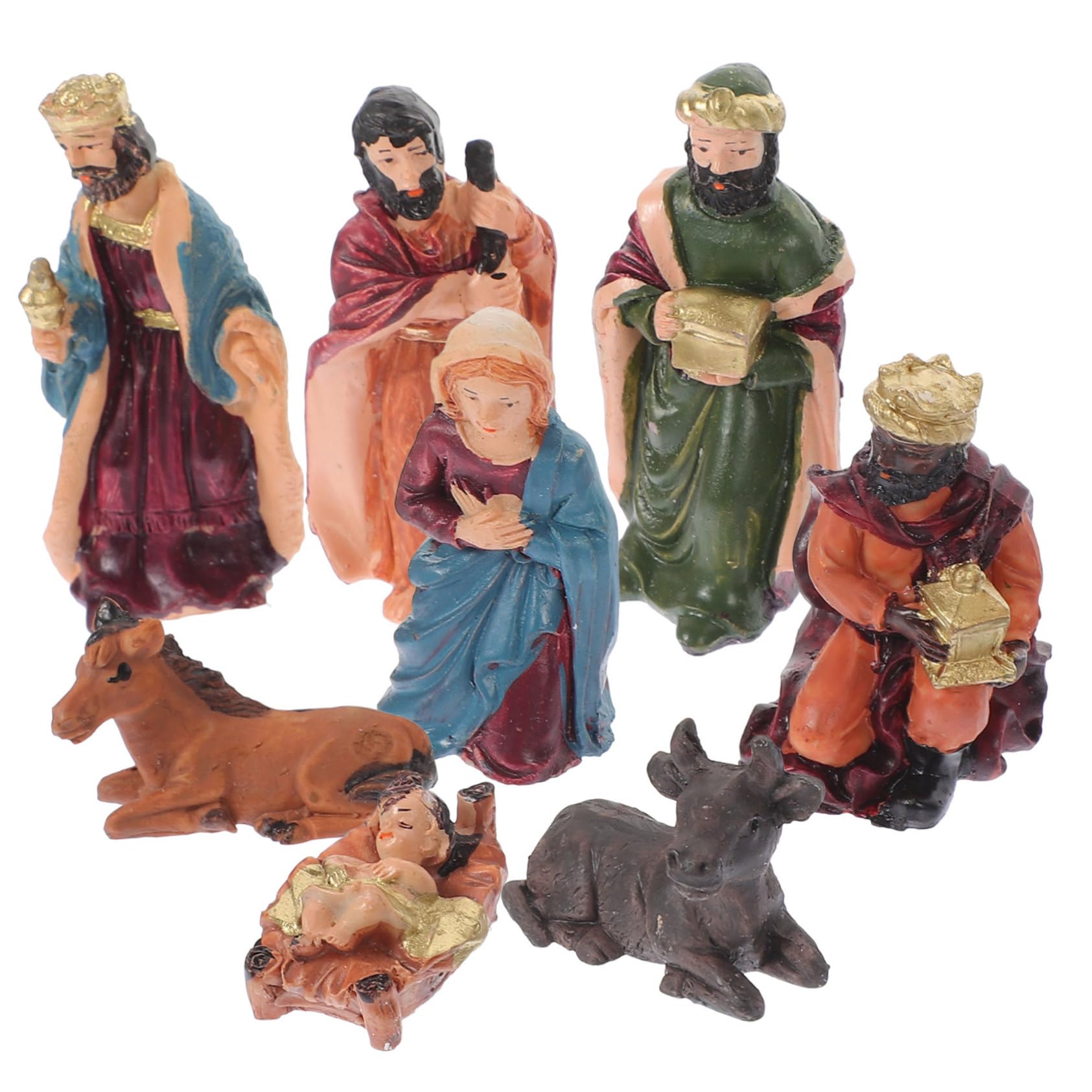 TIDTALEO 1set Christmas Nativity Jesus Nativity Scene Figurines for Indoor Holiday Decoration Lifelike Manger Props for Living Room Bedroom and Office Decor