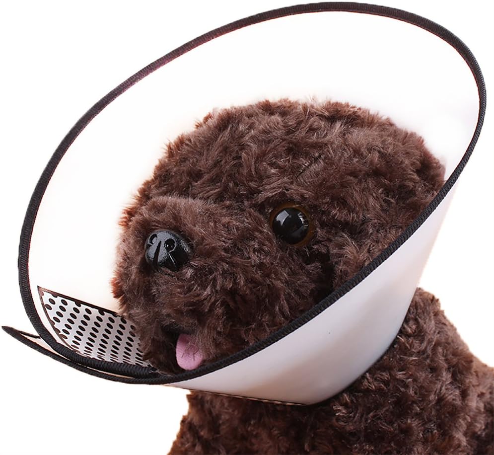 Dog Cat Elizabethan Collar Anti-Bite Wound-Recovery Soft Translucent, XS