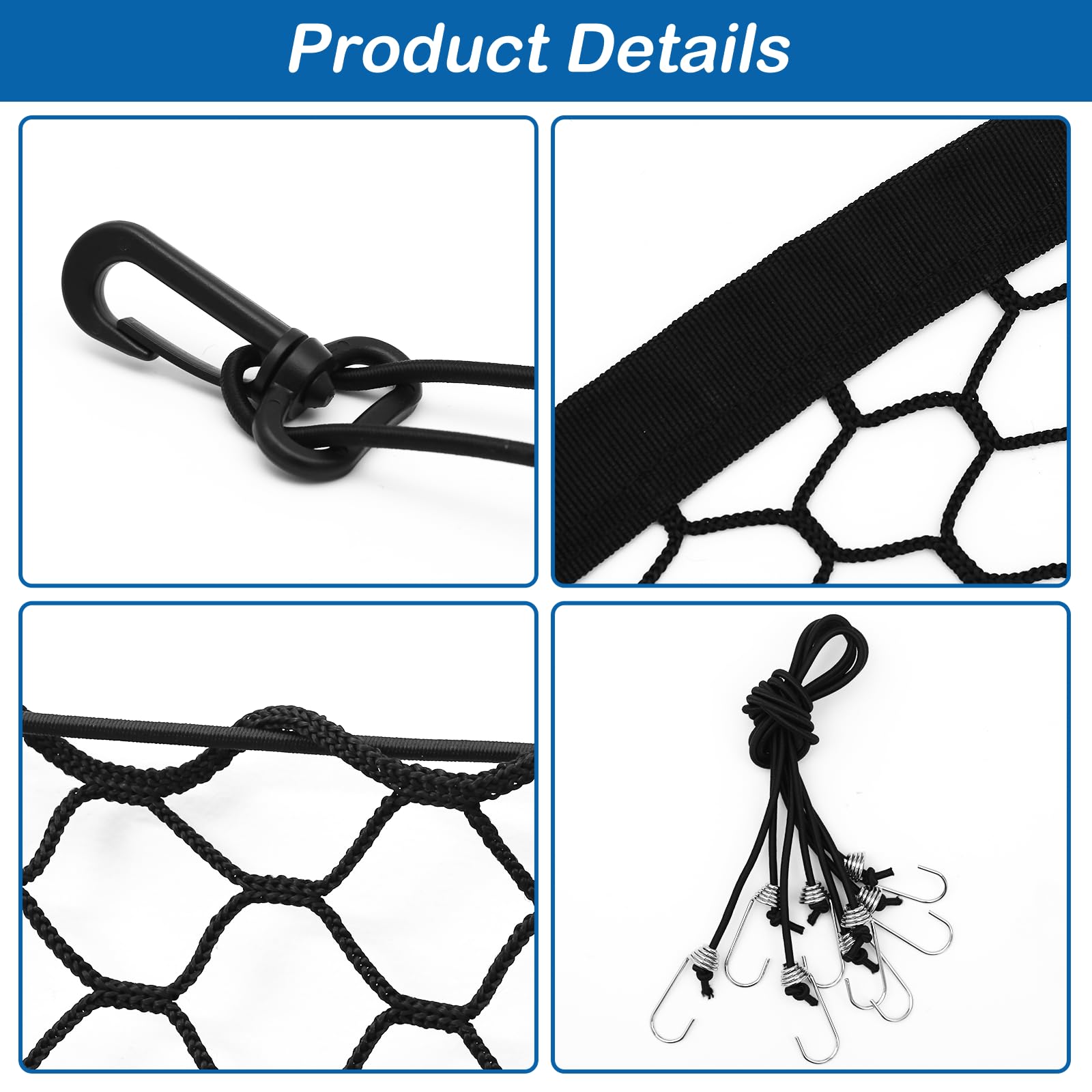 STARROAD-TIM 120X70CM Rete per Cani Auto Rete Divisoria Auto per Cani Domestici Barriera per Sedile Posteriore in Rete Divisoria per Auto con Corda e Gancio di Regolazione Adatto per Pick-up SUV