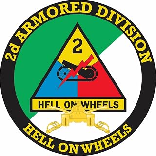 2nd Armored Division with Armor Insignia 3.8 Inch Decal (2 Pack)