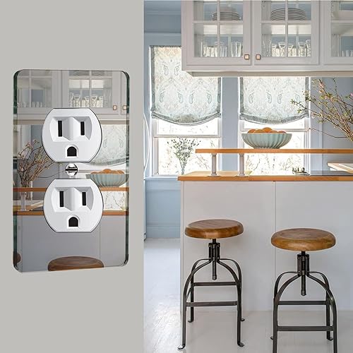 Miniatura 9 de Placa de pared con interruptor de espejo plateado, placa de pared de acrílico duradera, placa de pared decorativa de una sola banda