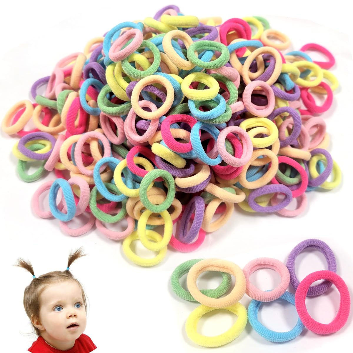 400 Pcs Baby Hair Bands, Mini Toddler Hair Bobbles