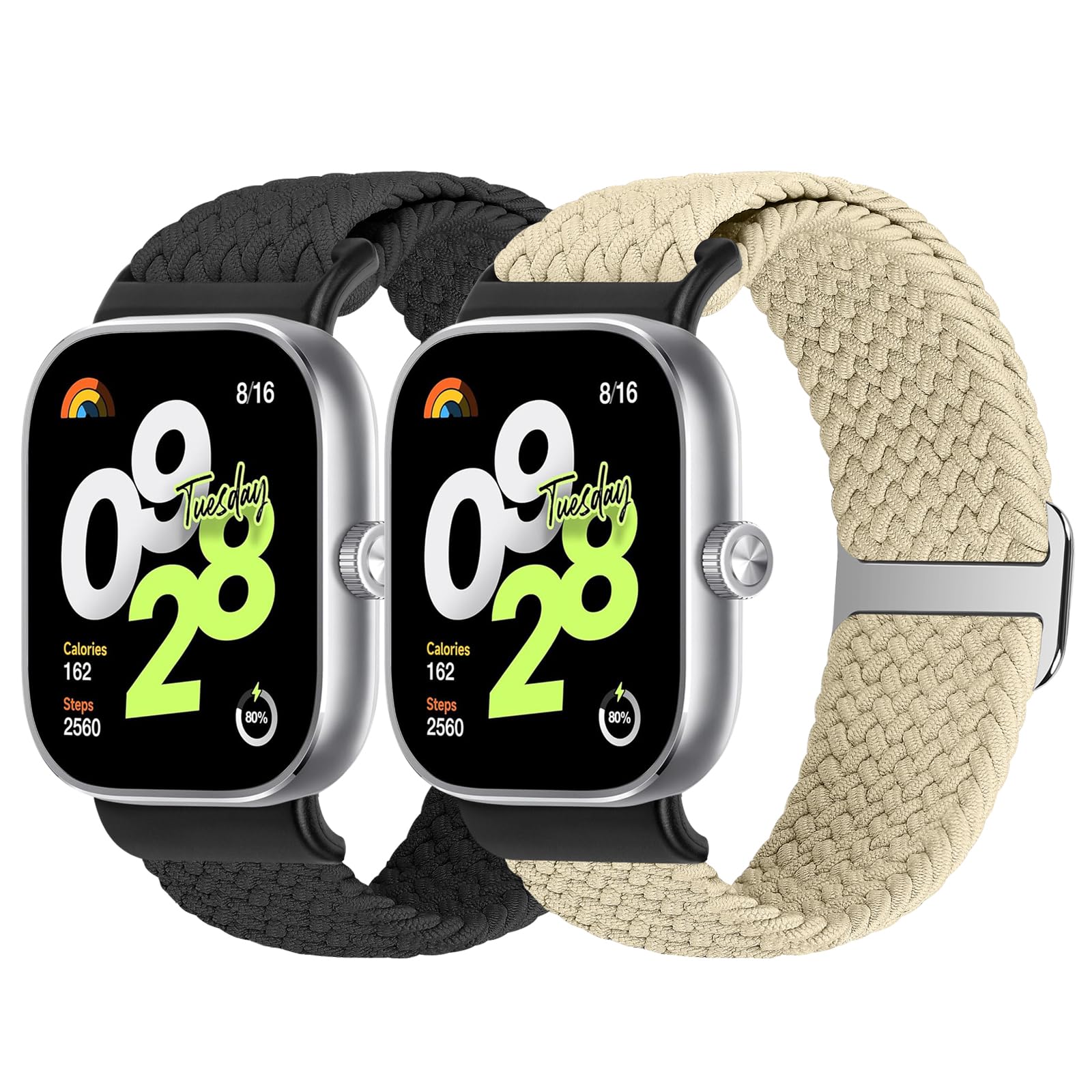Correas trenzadas compatibles con Xiaomi Redmi Watch 4/5/Xiaomi Band 8 Pro/9 Pro, pulsera de repuesto de nailon elástico ajustable para Mi Band 9 Pro/8 Pro/Redmi Watch 4