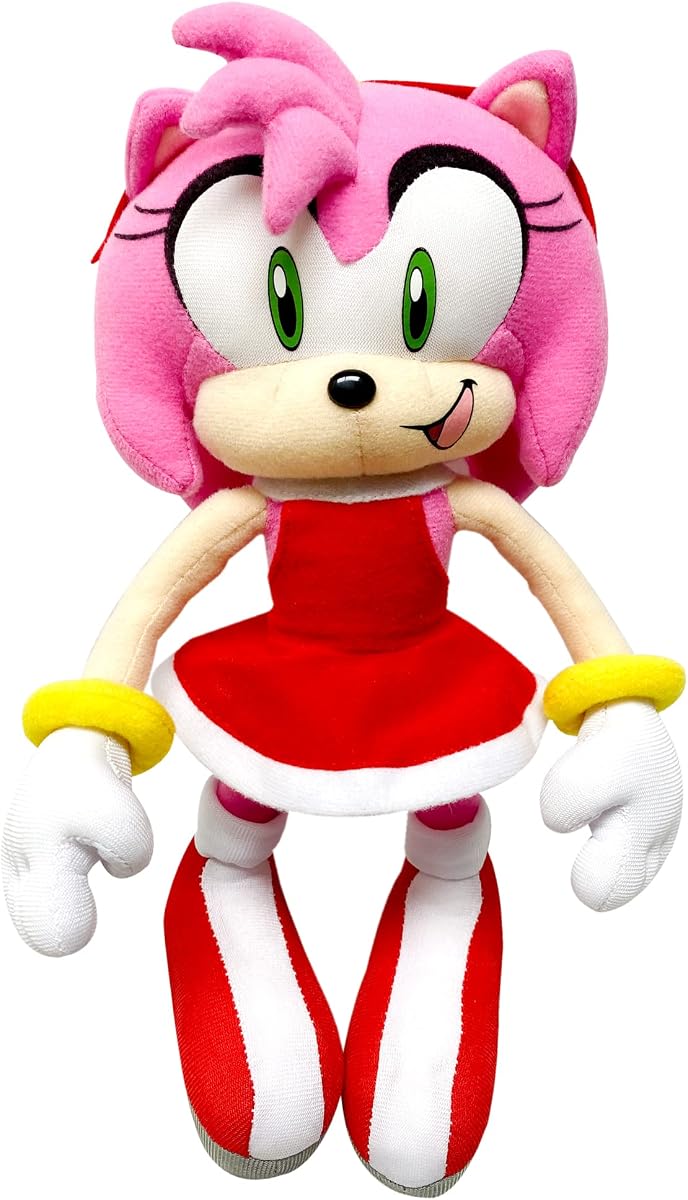 GE Animation GE-52635 Sonic the Hedgehog 9" Amy Rose in Red Dress Stuffed Plush
