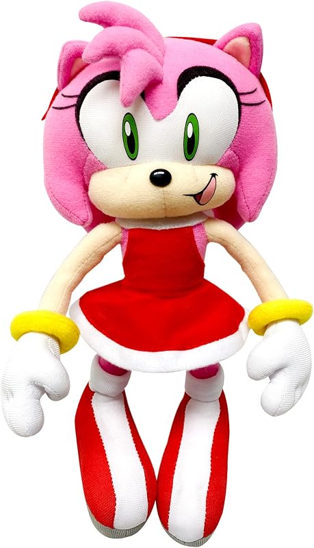GE Animation GE-52635 Sonic the Hedgehog 9" Amy Rose in Red Dress Stuffed Plush