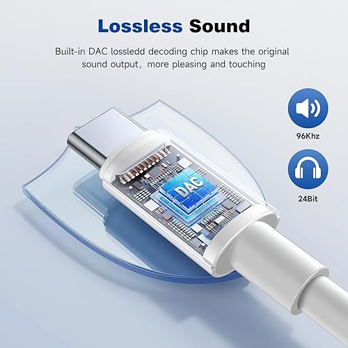 Miniatura 4 de Adaptador USB C a conector de auriculares de 0.138 in para iPhone 1616 Pro1515 ProPro MaxPlus, cable auxiliar tipo C compatible con iPad, Samsung