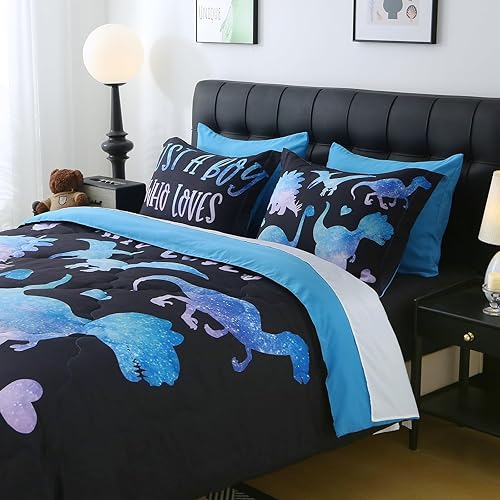 Miniatura 9 de Jameswish Juego de edredón de mariposa para niñas, tamaño Queen, 7 piezas, ropa de cama en una bolsa, flores coloridas y hojas, juego de ropa de