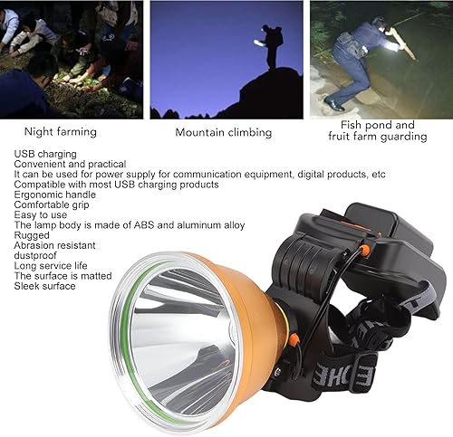 Miniatura 2 de Topyond Faro LED de alta potencia, linterna recargable USB de alto brillo, impermeable, linterna de foco al aire libre, para caza, camping,