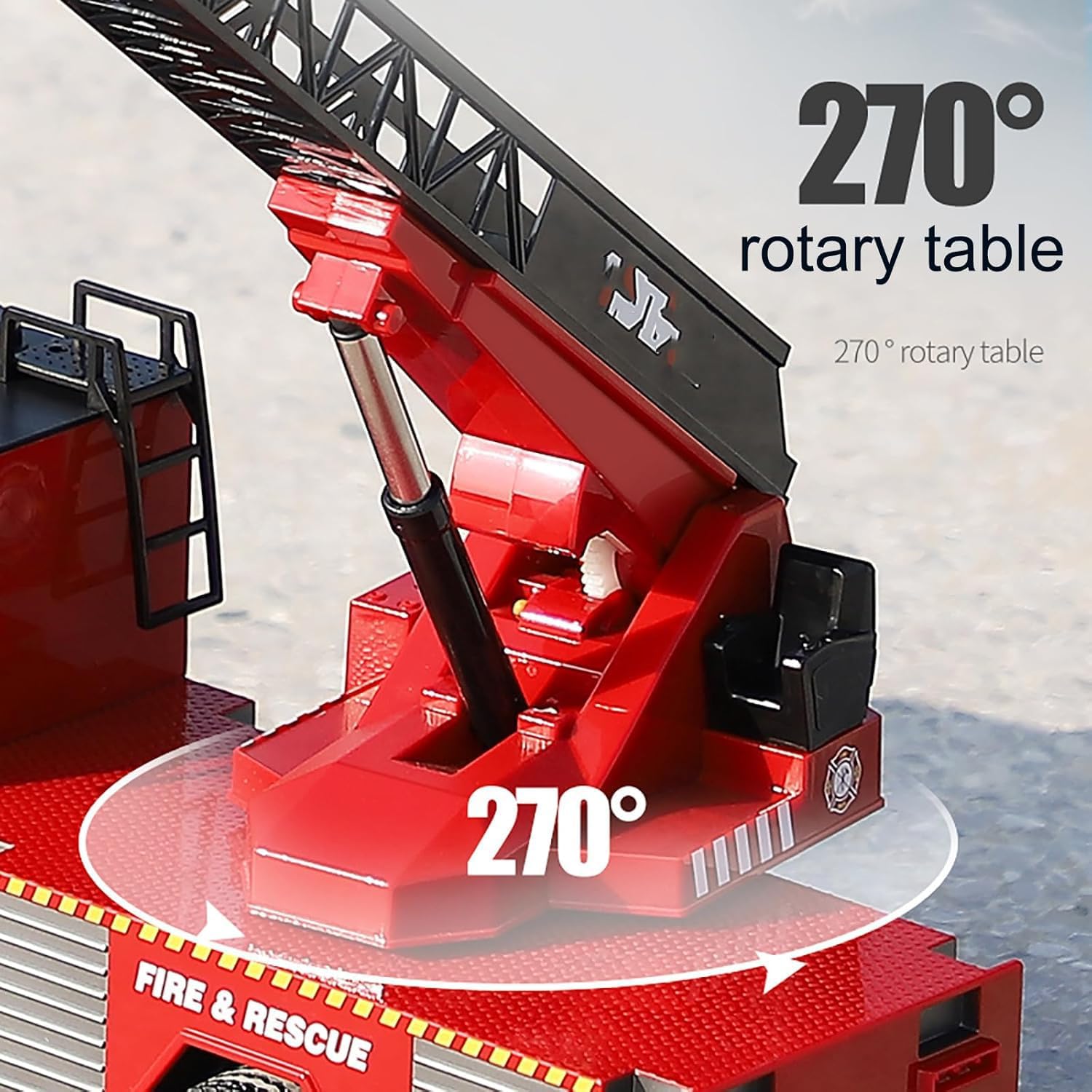 Large 24.4-inch (62CM) remote-controlled fire truck 1:14 remote-controlled sprinkler function electric ladder rescue vehicle 1561 large 22 channel fire ladder truck model Suitable for adults 14+