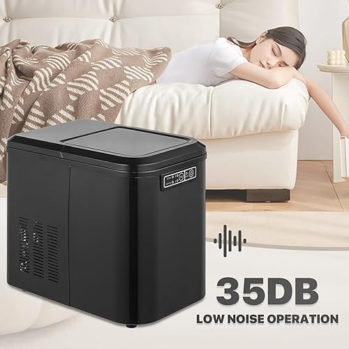 Miniatura 11 de mollie Máquina de hielo para encimera, 9 cubos de hielo listos en 10 minutos, 26 libras24 horas, máquina de hielo autolimpiante, máquina de hielo